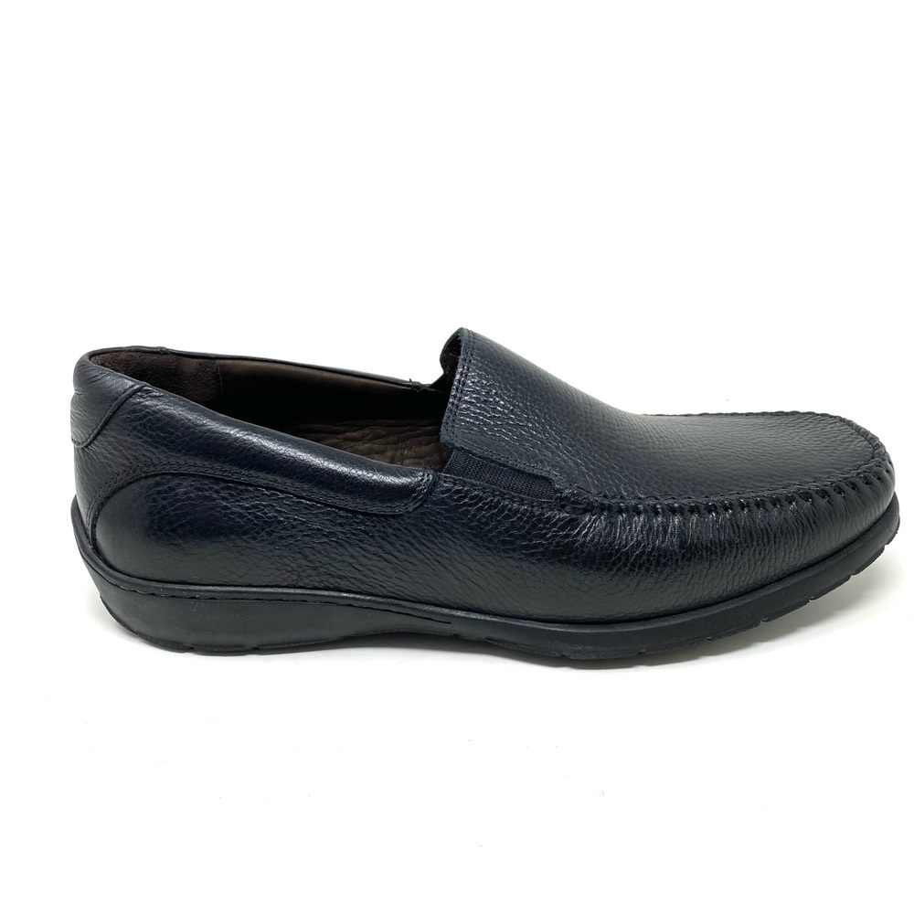 Johnston & Murphy Crawford Venetian Loafer Black Tumbled FG Leather EEE WIDTH